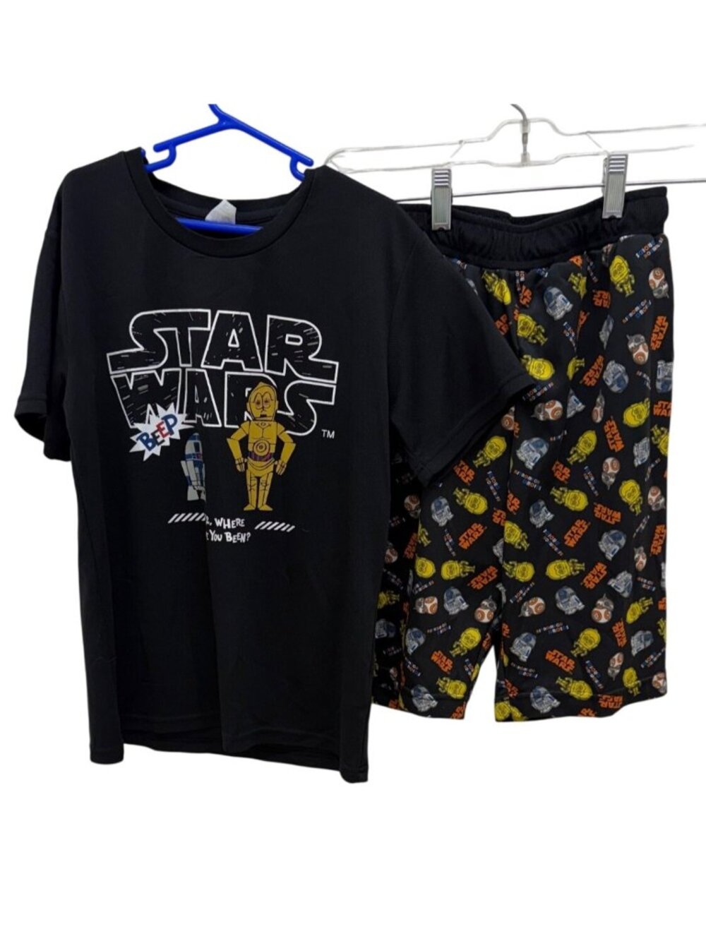Star Wars Droid Pajama Set – R2‑D2, C‑3PO & BB‑8 Print – XS Mens